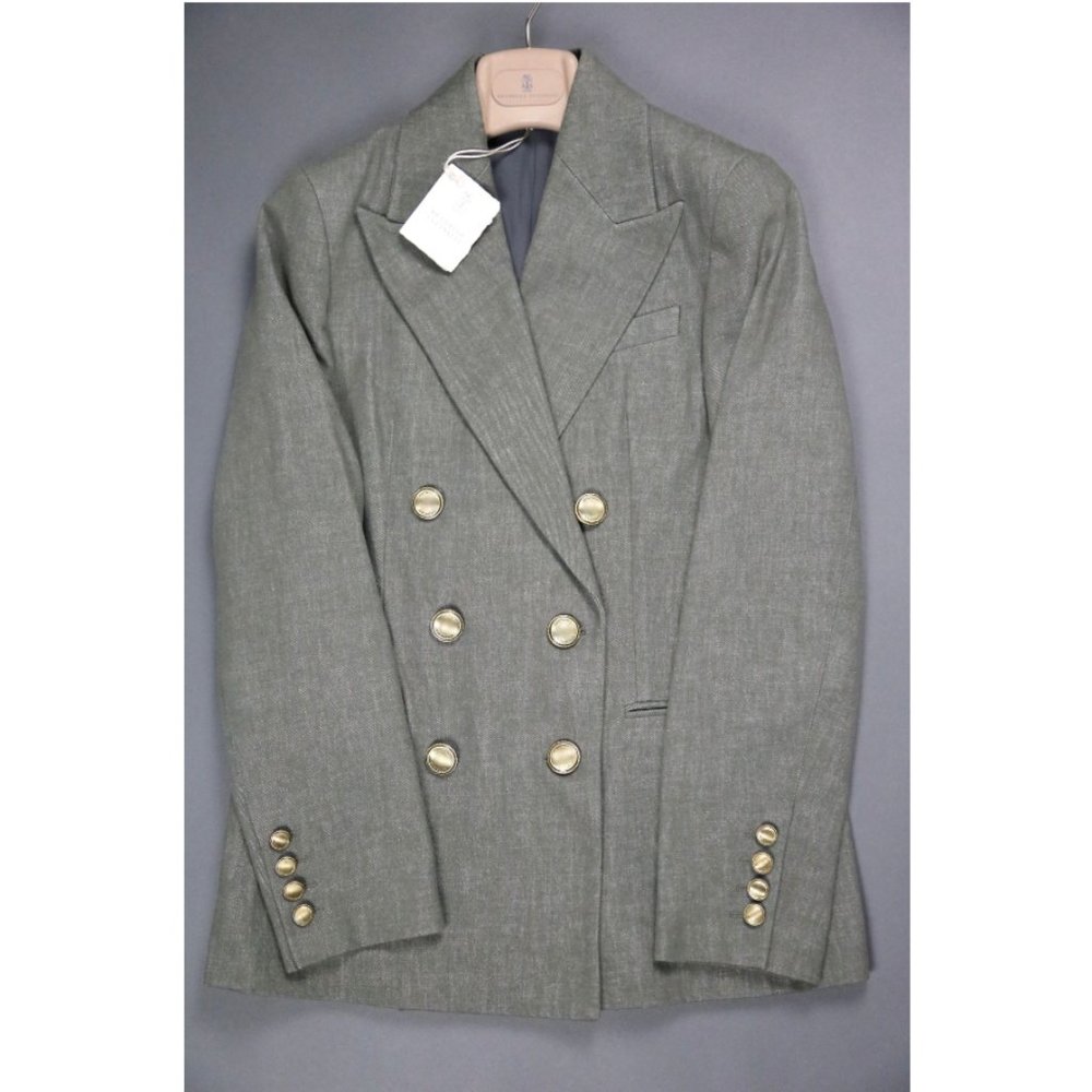 NWT $5300 Brunello Cucinelli Cotton Blazer 42IT